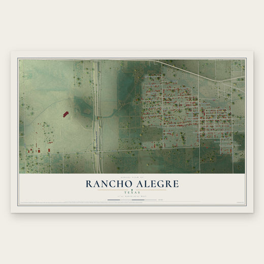 Rancho Alegre, Texas map print, the full design