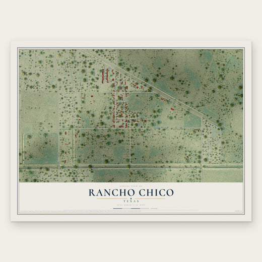 Rancho Chico, Texas map print, the full design