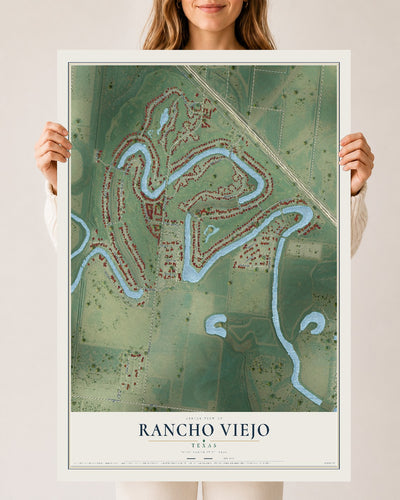 Map of Rancho Viejo, Texas, 24 x 36 inch unframed archival matte print