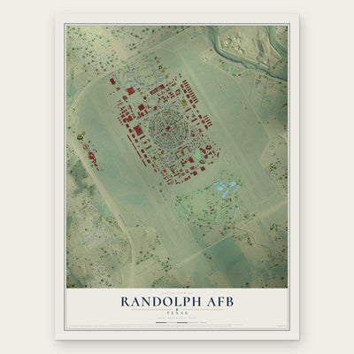 Randolph AFB, Texas map print, the full design