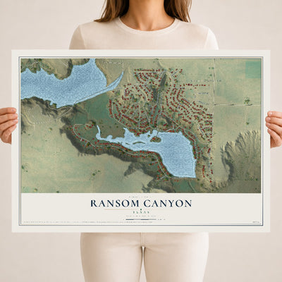 Map of Ransom Canyon, Texas, 18 x 24 inch unframed archival matte print