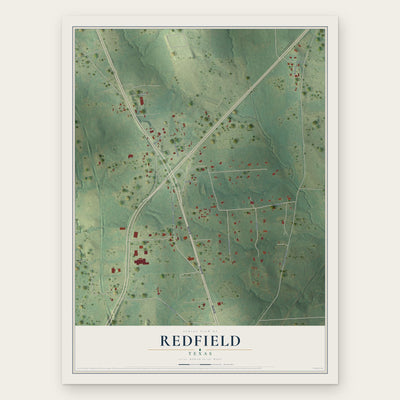 Redfield, Texas map print, the full design