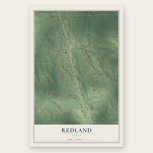Redland, Texas map print, the full design