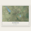 Redwood, Texas map print, the full design