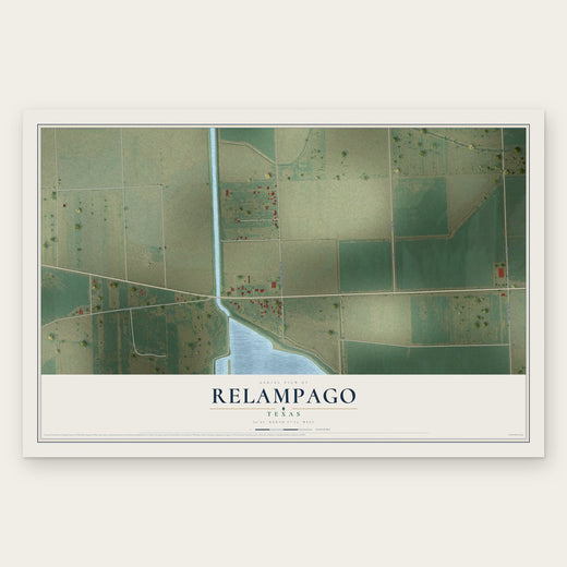 Relampago, Texas map print, the full design