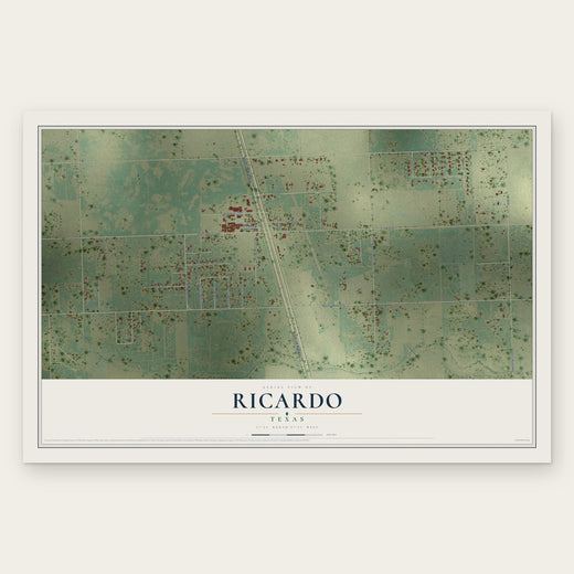Ricardo, Texas map print, the full design