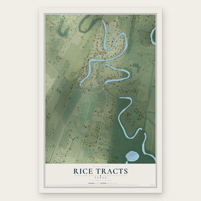 Rice Tracts, Texas map print, the full design