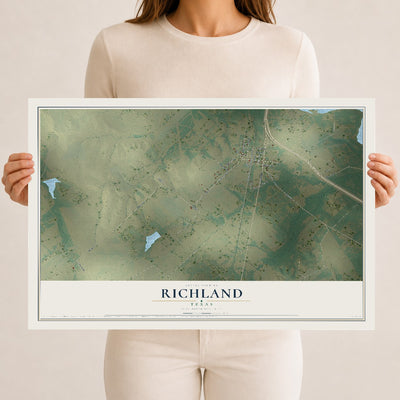 Map of Richland, Texas, 12 x 18 inch unframed archival matte print