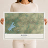 Map of Riesel, Texas, 12 x 18 inch unframed archival matte print