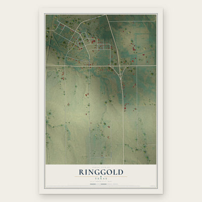 Ringgold, Texas map print, the full design