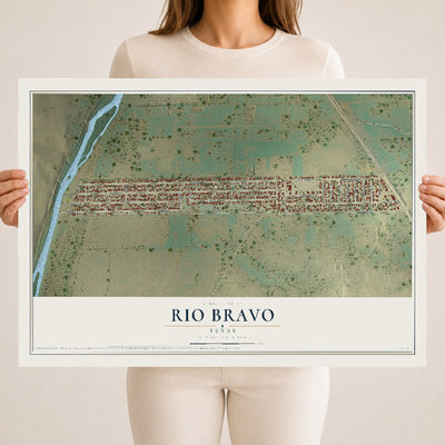Map of Rio Bravo, Texas, 18 x 24 inch unframed archival matte print