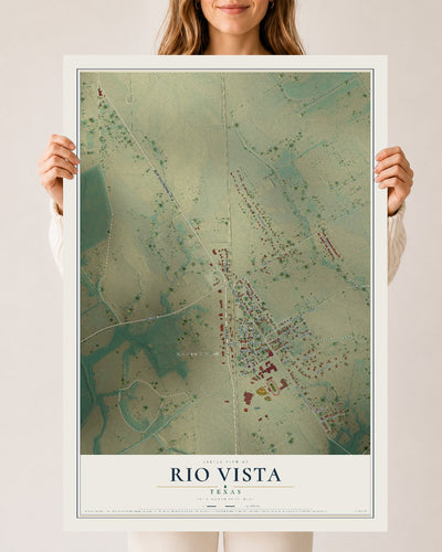 Map of Rio Vista, Texas, 24 x 36 inch unframed archival matte print