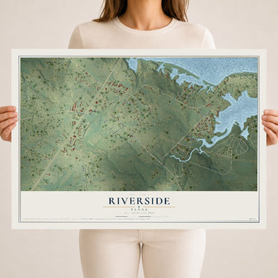 Map of Riverside, Texas, 18 x 24 inch unframed archival matte print
