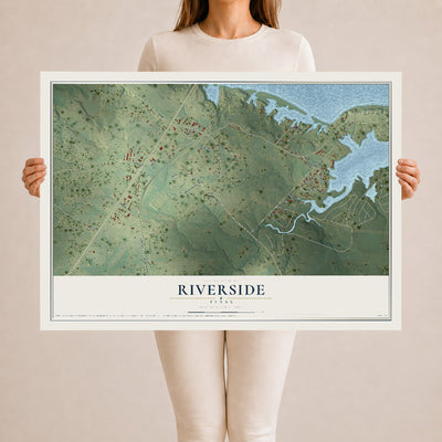 Map of Riverside, Texas, 24 x 36 inch unframed archival matte print