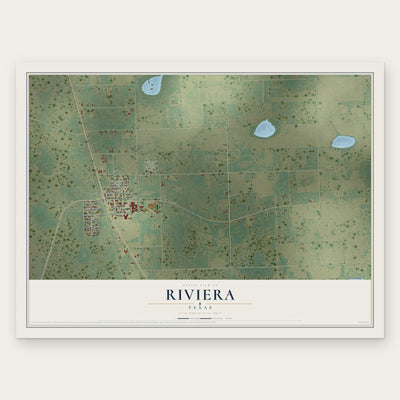 Riviera, Texas map print, the full design