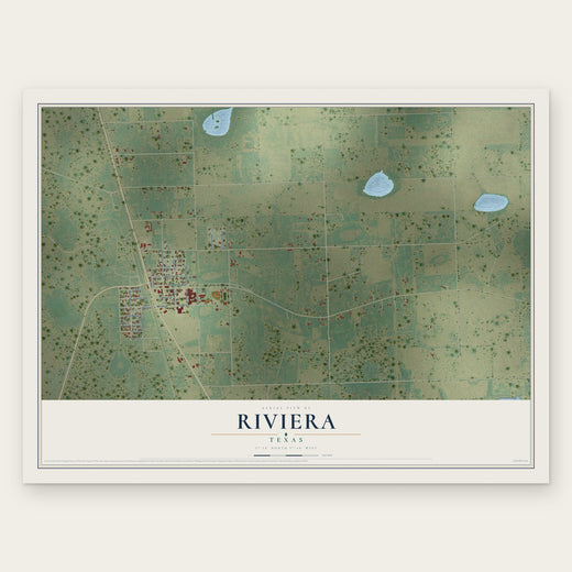 Riviera, Texas map print, the full design