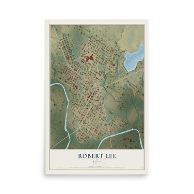 Map of Robert Lee, Texas, 12 x 18 inch unframed archival matte print