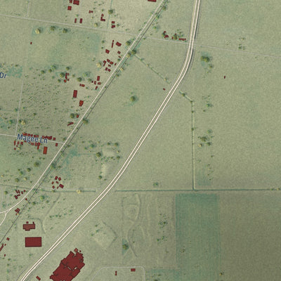 Second close-up of the map of Robstown, Texas print showing more streets and buildings