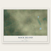 Rock Island, Texas map print, the full design