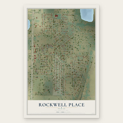 Rockwell Place, Texas map print, the full design