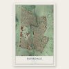 Rosedale, Texas map print, the full design
