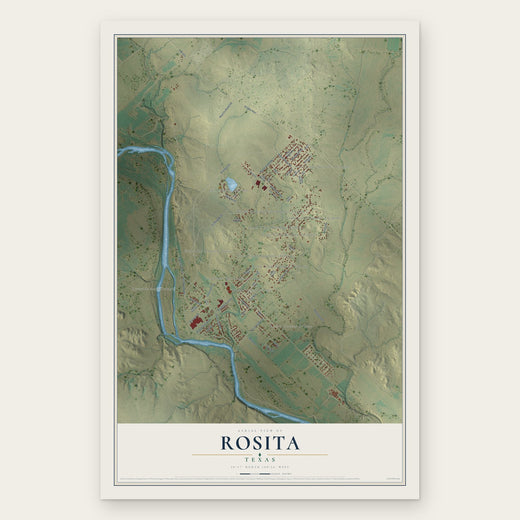 Rosita, Texas map print, the full design