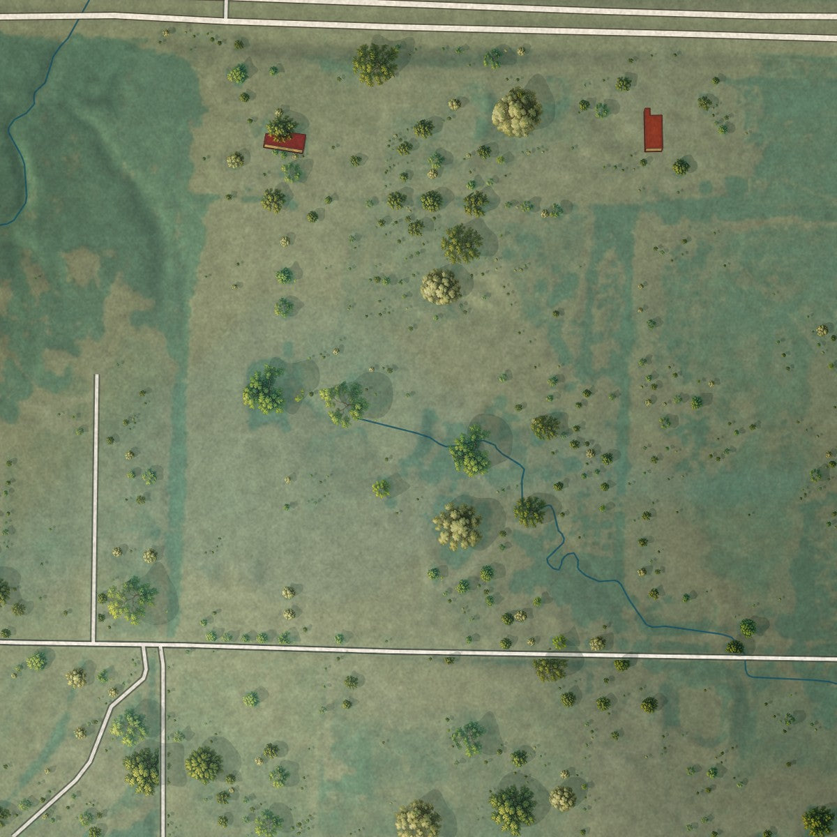 Second close-up of the map of Sadler, Texas print showing more streets and buildings