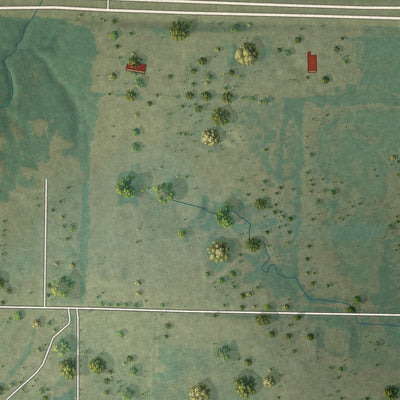 Second close-up of the map of Sadler, Texas print showing more streets and buildings