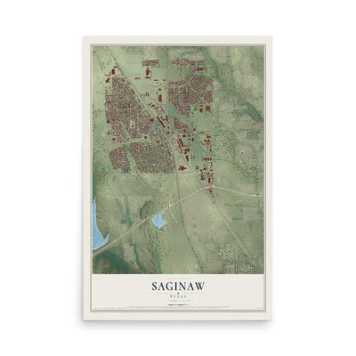 Map of Saginaw, Texas, 12 x 18 inch unframed archival matte print