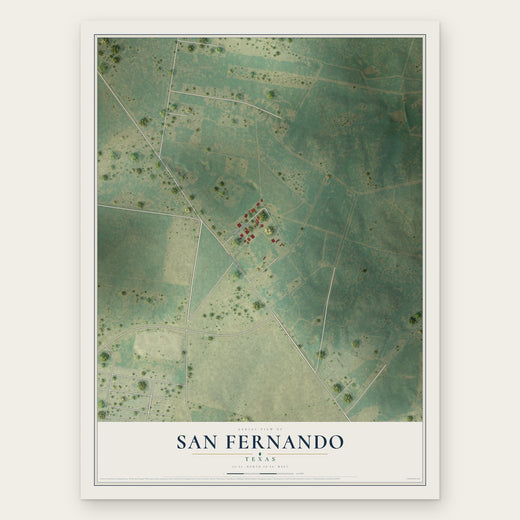 San Fernando, Texas map print, the full design