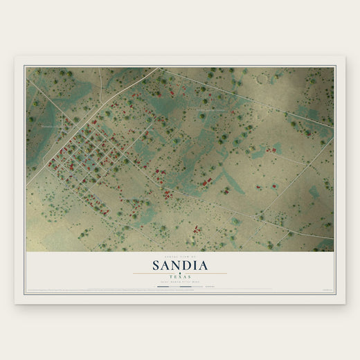 Sandia, Texas map print, the full design