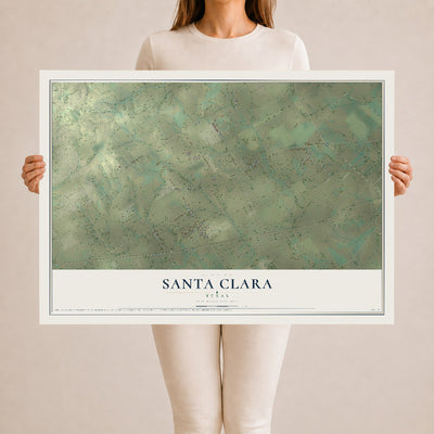 Map of Santa Clara, Texas, 24 x 36 inch unframed archival matte print