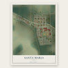 Santa Maria, Texas map print, the full design