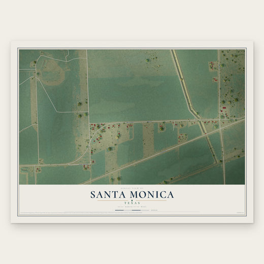 Santa Monica, Texas map print, the full design