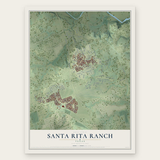Santa Rita Ranch, Texas map print, the full design