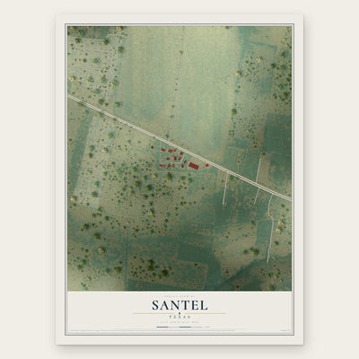 Santel, Texas map print, the full design