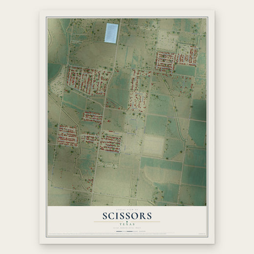 Scissors, Texas map print, the full design