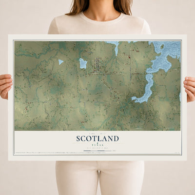 Map of Scotland, Texas, 18 x 24 inch unframed archival matte print
