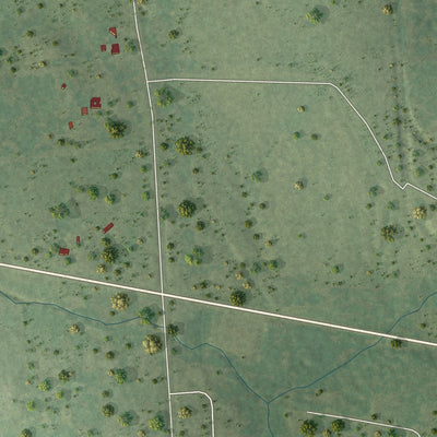 Second close-up of the map of Scottsville, Texas print showing more streets and buildings