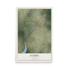 Map of Scurry, Texas, 12 x 18 inch unframed archival matte print
