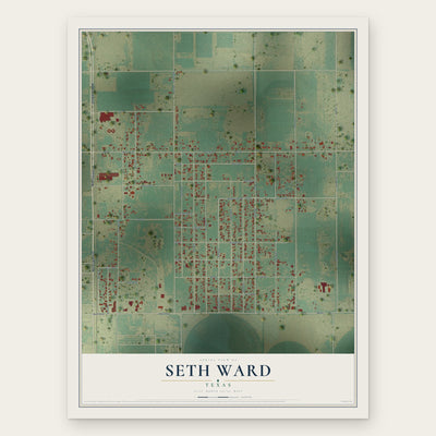 Seth Ward, Texas map print, the full design