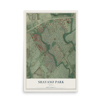 Map of Shavano Park, Texas, 12 x 18 inch unframed archival matte print