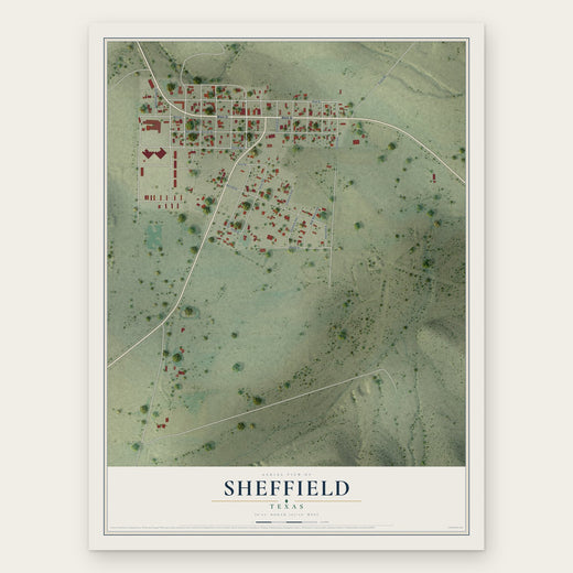 Sheffield, Texas map print, the full design