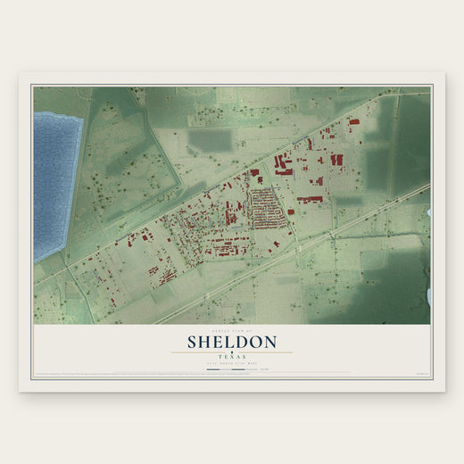 Sheldon, Texas map print, the full design