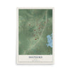 Map of Shepherd, Texas, 12 x 18 inch unframed archival matte print