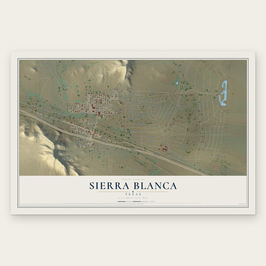 Sierra Blanca, Texas map print, the full design