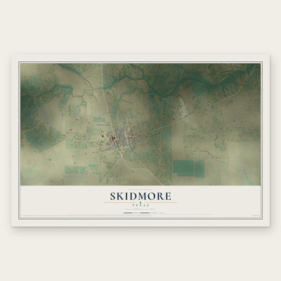 Skidmore, Texas map print, the full design