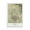 Map of Slaton, Texas, 12 x 18 inch unframed archival matte print