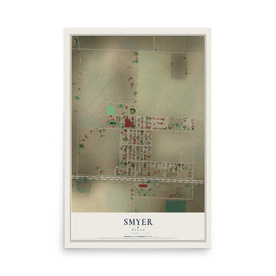 Map of Smyer, Texas, 12 x 18 inch unframed archival matte print