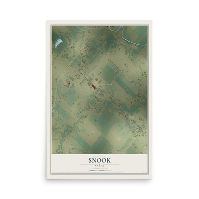 Map of Snook, Texas, 12 x 18 inch unframed archival matte print